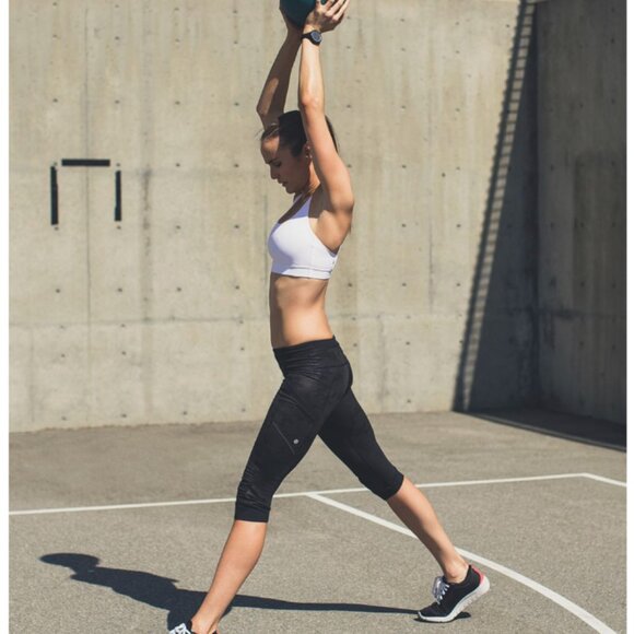 Lululemon Run For Fun Crop Camo New Black size 4 - Picture 1 of 8